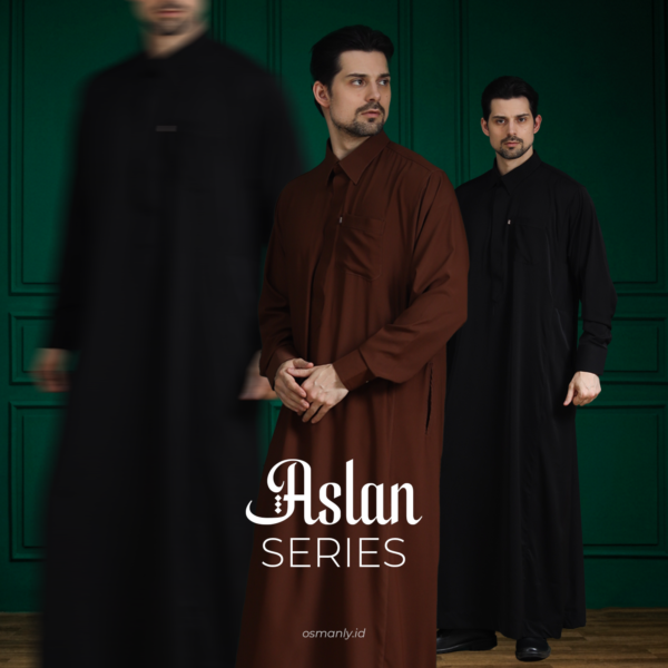 THOBE ASLAN - Osmanly Jubah Premium Limited Edition Sultan Semi SlimFit Lengan Panjang Gamis Pria Motif Polos